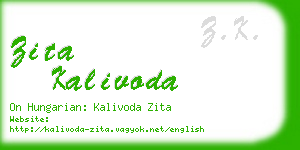 zita kalivoda business card